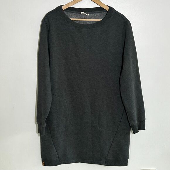 Tentree Fleece Crew Dress Size Large Pockets Organic Cotton Comfort Women - Picture 2 of 9